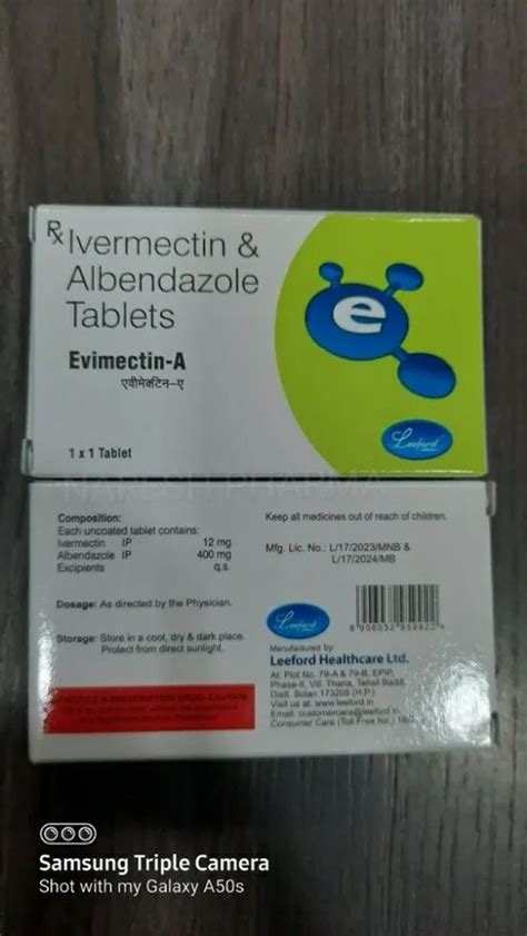 Ivermectin Albendazole Tablets Evimectin A Packaging Type Blister