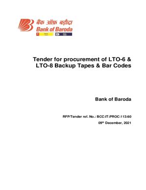 Fillable Online Tender For Procurement Of LTO 6 LTO 8 Backup Tapes