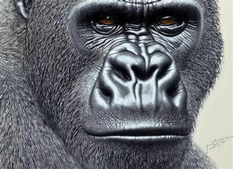 A Highly Detailed Gorilla Portrait Of A Stable Diffusion