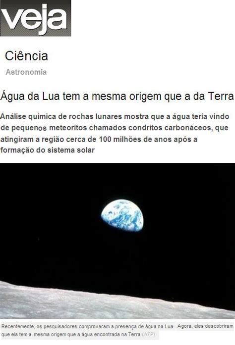 Fazer Por Salvaterra Fazer Por Todos Nós Origem Da Água Na Lua