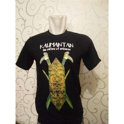 Jual Baju Kaos Khas Kalimantan Motif Gambar Tameng Shopee Indonesia