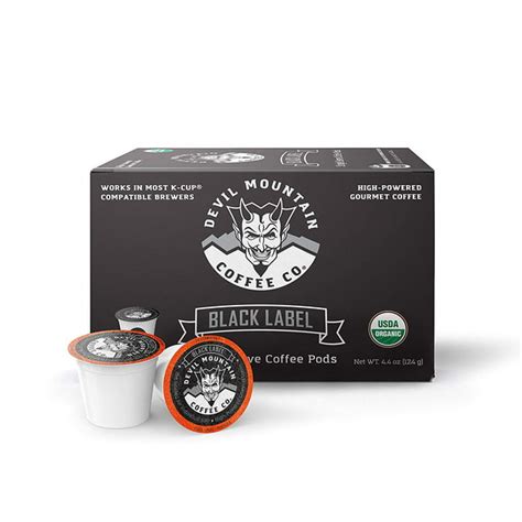 Black Label Devil Mountain, Dark Roast Strong Coffee, Single-Serve K-Cup Pods, Compatible with 2 ...