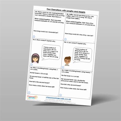 Four Operations With Lengths And Heights Reasoning And Problem Solving