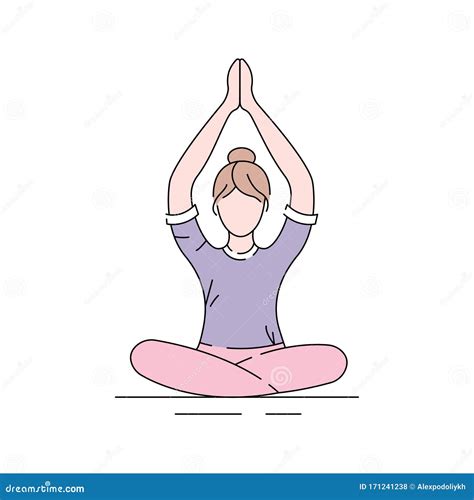 Yoga Color Line Icons Set Different Yoga Poses And Asanas Pictogram