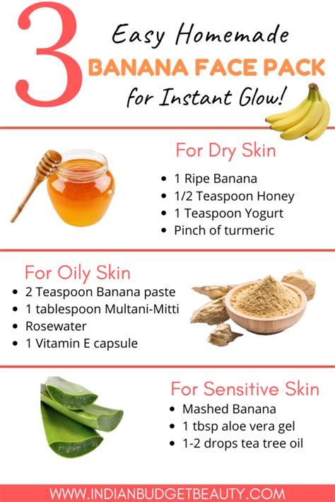 Diy Banana Face Mask For Glowing Skin Banana Face Mask Easy Homemade