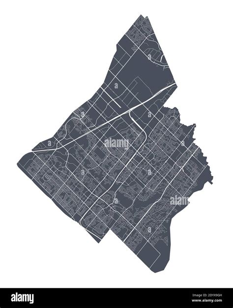 Mississauga map. Detailed vector map of Mississauga city administrative ...