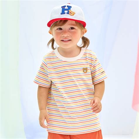 ホットビスケッツ HOT BISCUITS みじんボーダー ワンポイント刺繍 半袖Tシャツ マルチカラー ファッション通販 MAGASEEK マガシーク