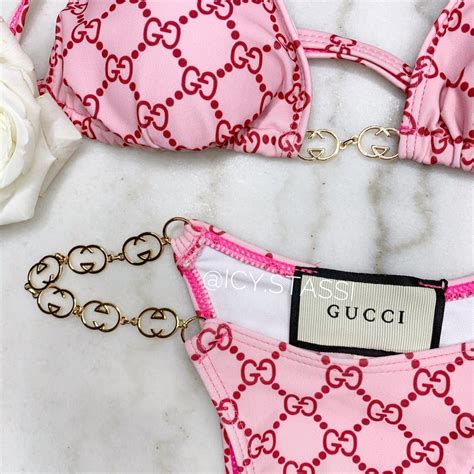 Pink G Cci Monogram Bikini Depop