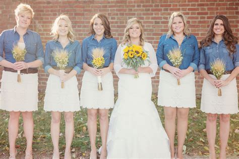 Lace Bridesmaids Skirts With Denim Shirts Bridesmaid Skirts Lace