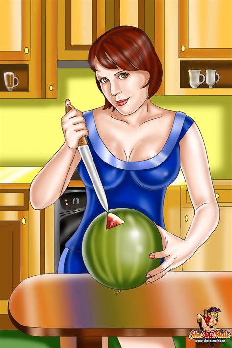 Redheaded Tranny Milf Sticks Her Dong In A Watermelon Before Sex With A Ginger Coedcherry