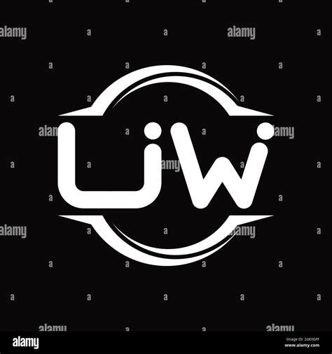 UW Logo Monogram Abstract Speed Technology Blackground Design Template