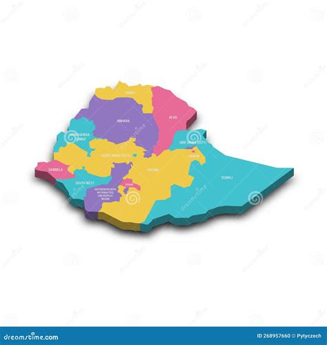 Ethiopia Political Map Of Administrative Divisions Vector Illustration