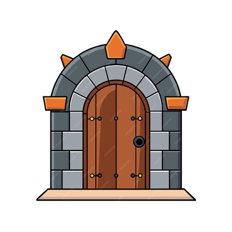 Premium Vector | A brick archway with a door that says quot the door quot