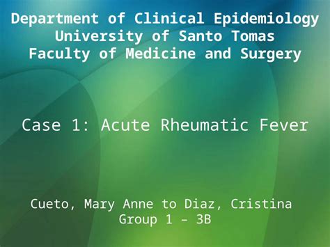 Ppt Department Of Clinical Epidemiology University Of Santo Tomas Faculty Of Medicine And