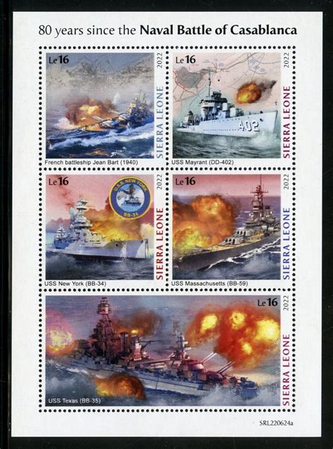 Sierra Leone Th Anniversary Battle Of Casablanca Sheet Mint Nh