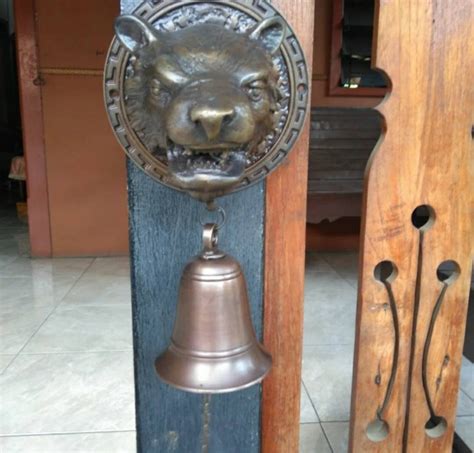 Panther Antique Solid Brass Door Bell Knocker Home Etsy 日本