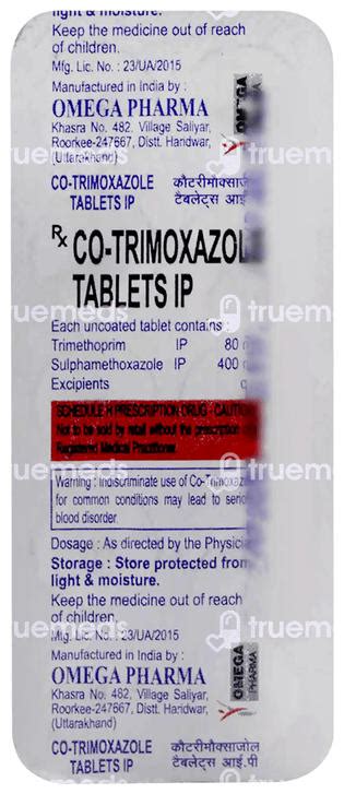 Cotrimoxazole Tablet 10 - Uses, Side Effects, Dosage, Price | Truemeds