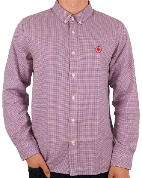 Pretty Green Houndstooth Shirt Red