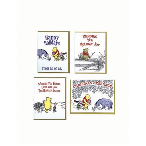 Winnie The Pooh Letterpress Christmas Cards Set Of Bas Bleu