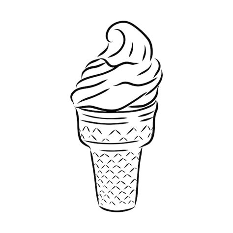 Premium Vector Ice Cream Cone Doodle Ice Cream Vector Sketch