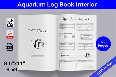 Aquarium Log Book Interior For KDP Graphic By HITUBRAND Creative Fabrica