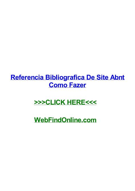 Referencia Bibliografica De Site Abnt Como Fazer By Janegtko Issuu