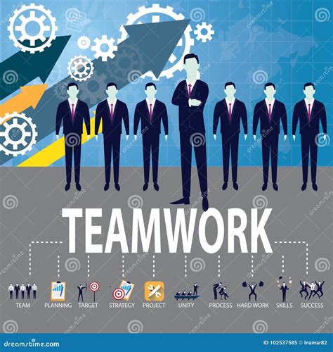 Trabajo En Equipo Team Hard Work Concept Del Negocio Ilustración Del