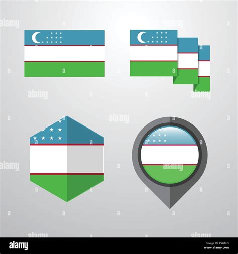 Uzbekistan Flag Design Set Vector Stock Vector Image Art Alamy