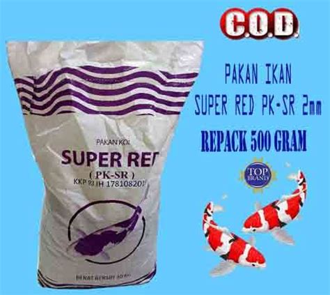 Repack 500 Gram Pakan Ikan Koi Pelet Ikan Murah PK SR SUPER RED