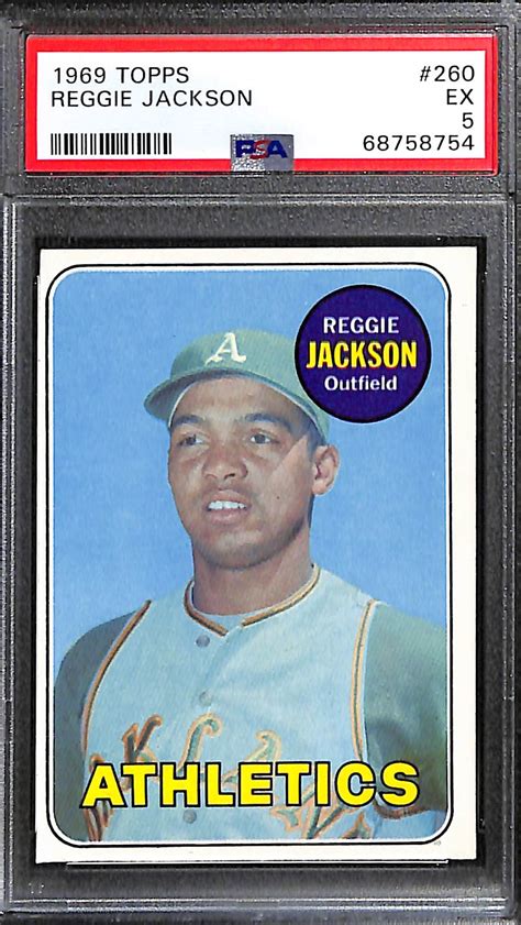 Lot Detail 1969 Topps Reggie Jackson 260 Rookie Card Graded Psa 5