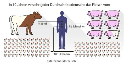 Fleisch Rechner Konsum Verbrauch Auswirkungen Tierleben Berechnen