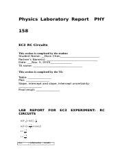 EC3 Docx Physics Laboratory Report PHY 158 EC3 RC Circuits This