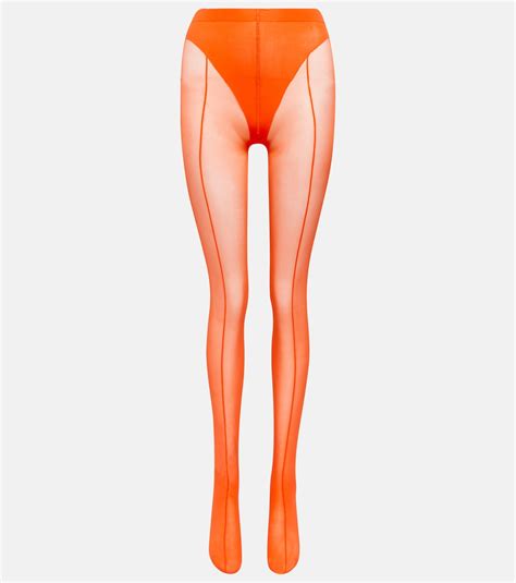 X Mugler A Tights In Orange Wolford Mytheresa