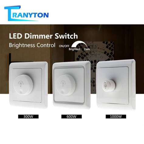 Led Dimmer Switch 220v 300w 600w 1000w Brightness Dimmers Switch