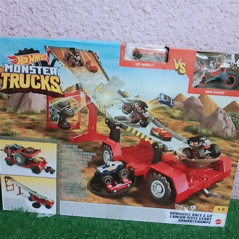 Hot Wheels Monster Trucks Downhill Race Go Playset Hobbies Toys Toys Games On Carousell