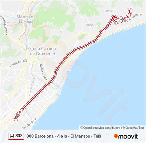 Línea 808 horarios paradas y mapas 808 Barcelona Alella El