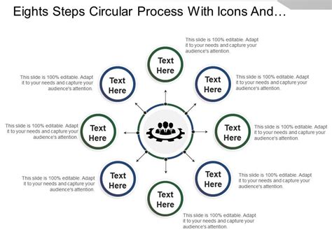 Eights Steps Circular Process With Icons And Text Holders Powerpoint