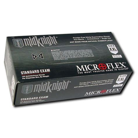 Microflex Midknight Black Nitrile Gloves 100 Per Box Medical Warehouse