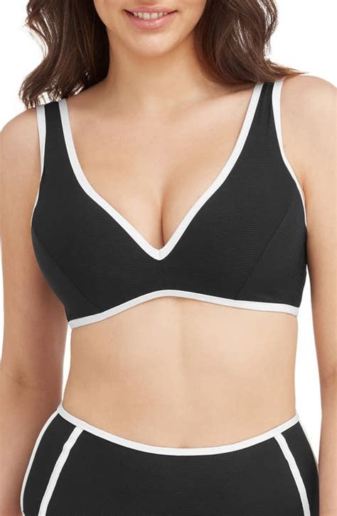 SEA LEVEL D Dd Cup Bralette Bikini Top Black Editorialist