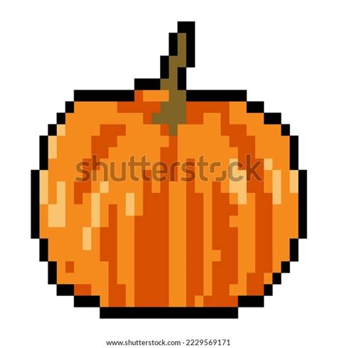 Pixel Art Pumpkin Icon Vector Isolated Stock Vector Royalty Free