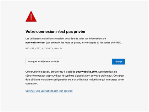 Comment Corriger Lerreur NET ERR CERT AUTHORITY INVALID