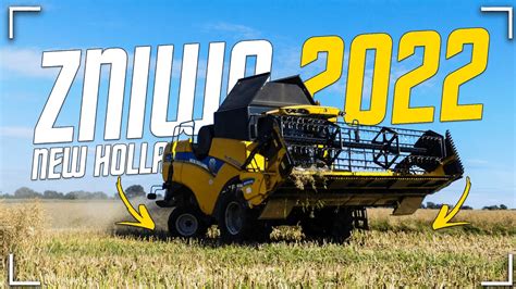 Rzepak pod kose Żniwa rzepaku 2022 New Holland T6 175 New Holland cx