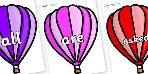 Tricky Words On Hot Air Balloons Stripes Teacher Made