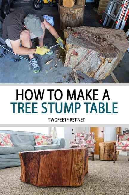 DIY Tree Stump Table