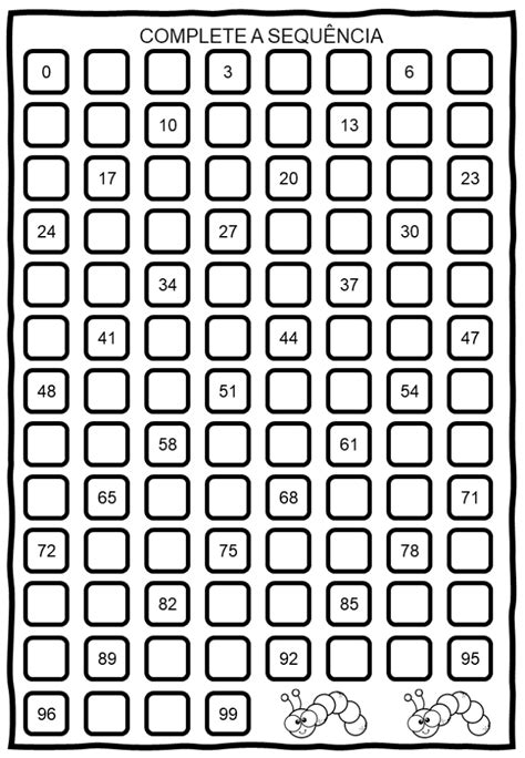 Atividade Pronta Sequência Numérica do 1 ao 100 A Arte de Ensinar e