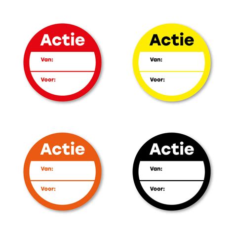 Beschrijfbare Actie Stickers 30mm Kortingsticker Nl