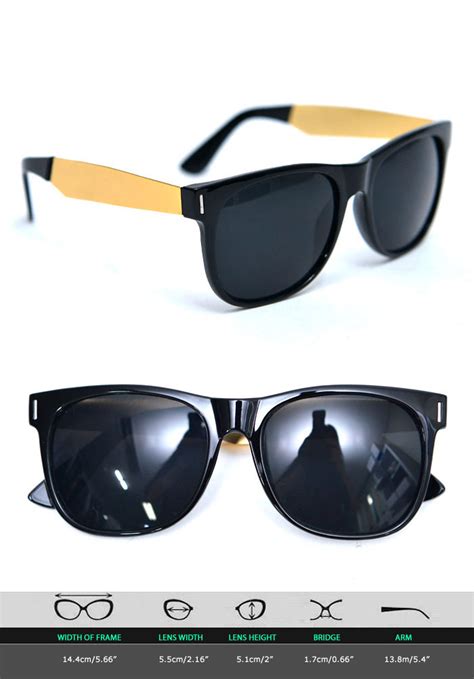 Accessories Sunglasses And Glasses Lux Gold Arm Retro Sunglasses 106