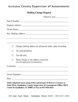 Fillable Online Mailing Change Request Fax Email Print PdfFiller