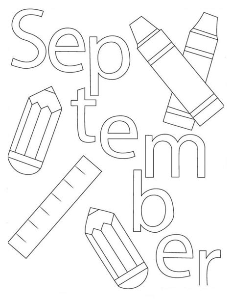 September Coloring Pages