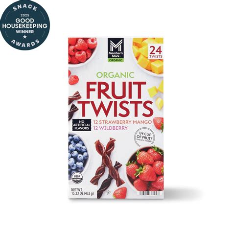 Member's Mark Organic Fruit Twist, Variety Pack, 0.63 oz., 24 pk